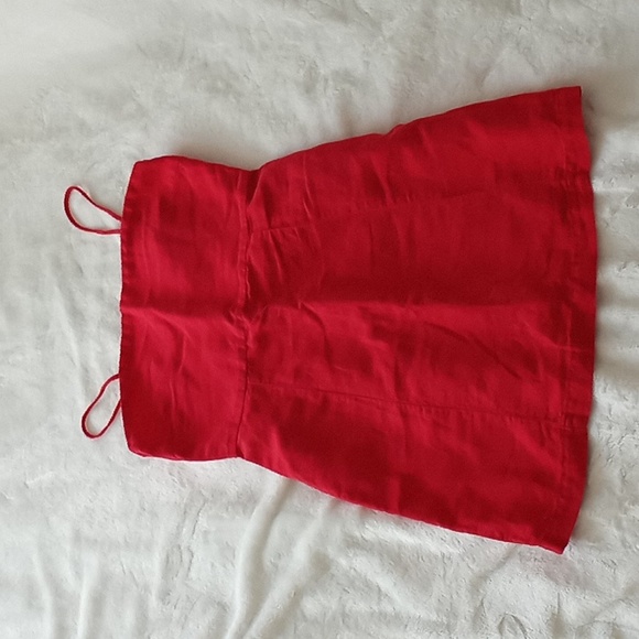 Zara red linen Blend dress - Picture 2 of 12